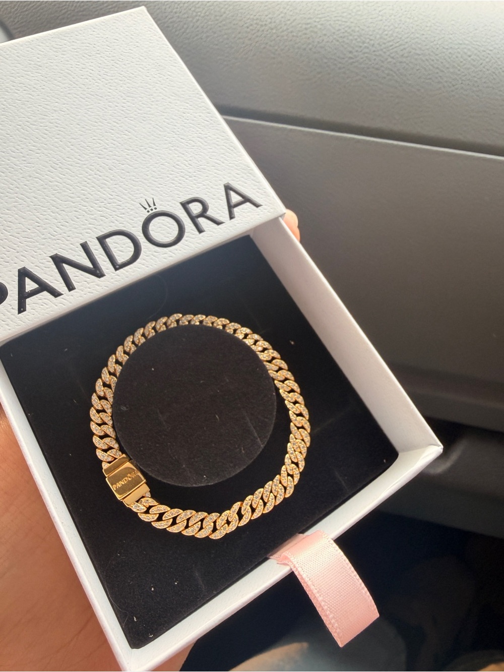 Pandora Gold Plated Cuban Link Chain Bracelet - Gold